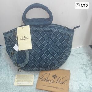 NWT Patricia Nash ‘Ossi’ Woven Denim Satchel